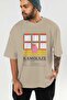 Kamikaze Cocktail Front Printed Beige Oversize T-Shirt Men Women Cotton Crew Neck Tshirt - 6