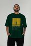 Long Island Cocktail Front Printed Green Oversize T-Shirt Men Women Cotton Crew Neck Tshirt - 5