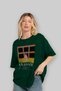 Kamikaze Cocktail Front Printed Green Oversize T-Shirt Men Women Cotton Crew Neck Tshirt - 4