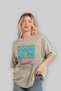 Cuba Daiquiri Cocktail Pre-Printed Beige Oversize T-Shirt Men Women Cotton Crew Neck Tshirt - 4
