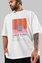 Gin Tonic Cocktail Pre-Printed White Oversize T-Shirt Men Women Cotton Crew Neck Tshirt - 3