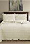 Honey Comb 3D Double Bedspread Set (3 Pieces) - 260X240 cm - with Pvc Bag - 3