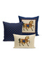 Classic Horse Series Double Sided Digital Printed Set of 3 Throw Pillow Covers (Horse)