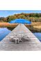 One Piece Design Folding Table and 4 Seats Stools, Portable Outdoor Picnic Table, Lightweight Alumin - 2