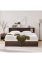 Gamorah 180X200 King Bed Set+1 Nightstand+Dresser/Mirror & Stool-Columbia Dark Brown - 3