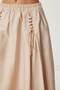 Lacing Detailed Flared Woven Skirt Lfg0042 Dark Cream - 4