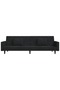 2-Seater Sofa Bed with Two Pillows Black Velvet - 5
