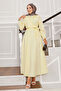 Side Tie Half Button Detailed Dress Yellow - 4