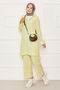 Half Zipper Detailed Double Suit Yellow - 4