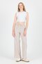 Beige Cotton Elastic Waist Wide Leg/Loose Leg Trousers 4754A - 6