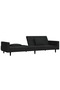 2-Seater Sofa Bed with Two Pillows Black Velvet - 4
