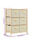 Storage Rack with 6 Fabric Baskets Cedar Wood Beige - 3