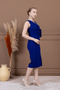 Atlas Fabric Rose Detailed Pencil Dress - Cobalt Blue - 6
