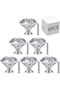 6 PCS Cabinet Knobs with Screws, 30mm Drawer Handles Crystal Glass Diamond Shaped Cupboard