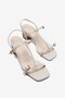 Belina Cream Patent Leather Thin Strap Women's K Block Heel U Shoes - 7
