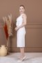 Atlas Rose Detailed Pencil Long Dress - White - 5