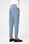 Baby Blue High Waist Buckle Closure Pleated Men's Trousers - 4
