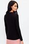Women's Black V-Neck Long Sleeve Sequin Detailed Regular Cut Standard Length Blouse - 2