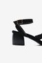 Florante Black Suede Women's Shoes with Ankle Strap Detail, Pack of Block Heel - 4