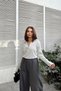 Women's Mint Polo Collar Linen Blouse, Long Sleeve, Regular Cut, Casual and Sports Quality Fabric Sweatshirt - 4