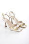 Kinu Special Design Patterned Silk Satin Heeled Shoes - 5