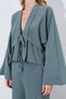 Khaki Comfortable and Stylish Women's Shirt with Lace Detail and Draped Fabric. |   Ek100175052 ​​English - 4