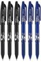 FriXion Ball 0.7mm Erasable Gel Pens, Fine Point (Black/Blue, 6 Pack) - 2