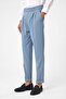 Baby Blue High Waist Buckle Closure Pleated Men's Trousers