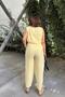 Yellow Straw Detailed V-Neck, Imported Muslin Fabric, Basic Cut, Loose Sleeveless Blouse & Undershirt - 8