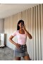 Square Collar Embossed Crop