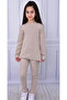 seasonal cotton long-sleeved chain braided female child bottom top suit - 2