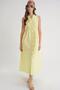 4702 Women's Pleated Shirt Dress Yellow - 4