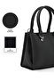 Black Shk243 Faux Leather Zippered 3 Compartment Adjustable Strap Hand, Arm and Shoulder Bag - 6