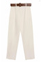 Women's Trousers with Belt 70755 Ecru