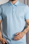Polo Neck Regular Fit (Classic Fit) 100% Cotton Blue T-Shirt - 3