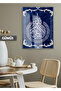 Amazing | Ayetel Kurşi̇ Silver-Dark Blue Religious Model | Framed Tempered Glass Table Single Vertical