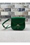 Women's Green Crocodile Patterned Mango Model Flap Crossbody Bag with Buckle and Belt - 5