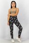 Women High Waist Allover Print Cropped Leggings, Multicolor - 2