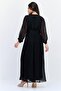 Women Textured Long Sleeves Jumpsuit, Black - 3