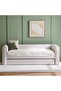 Jones 90X200 Upholstered Day Bed With 90X200 Trundle Bed-Light Grey L250xW97xH83.7cm - 2