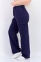 Women Straight Fit Plain Cargo Pants, Navy - 3
