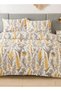 Queen size 6 pieces, duvet cover set, yellow flowers design 200x230cm.
