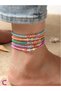 5-Piece Combination Pearl, Stone and Flower Young Girl's Bead Anklet - Sea Jewelry Beach Jewelry Bracelet
