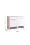 Bill 3-Door & 3-Drawer Shoe Cabinet - Chic White/Oak, Stylish Storage for 22 Pairs, 120x40x90cm - 7