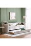 Jones 90X200 Upholstered Day Bed With 90X200 Trundle Bed-Light Grey L250xW97xH83.7cm - 8