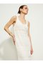 Vizyon New Season V-Neck Openwork Women's Knitwear Dress - 2