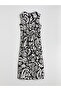 Nevavm Oval Collar Floral Linen Blend Dress with a Difference - 6
