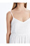 Nevavm V-Neck Floral Embroidered Rope Strap Dress with a Difference - 3