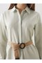 Nevavm Striped Shirt Dress with Belt and Waistband - 3
