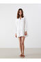 A-Line Mini Dress with Peep Collar Embroidery